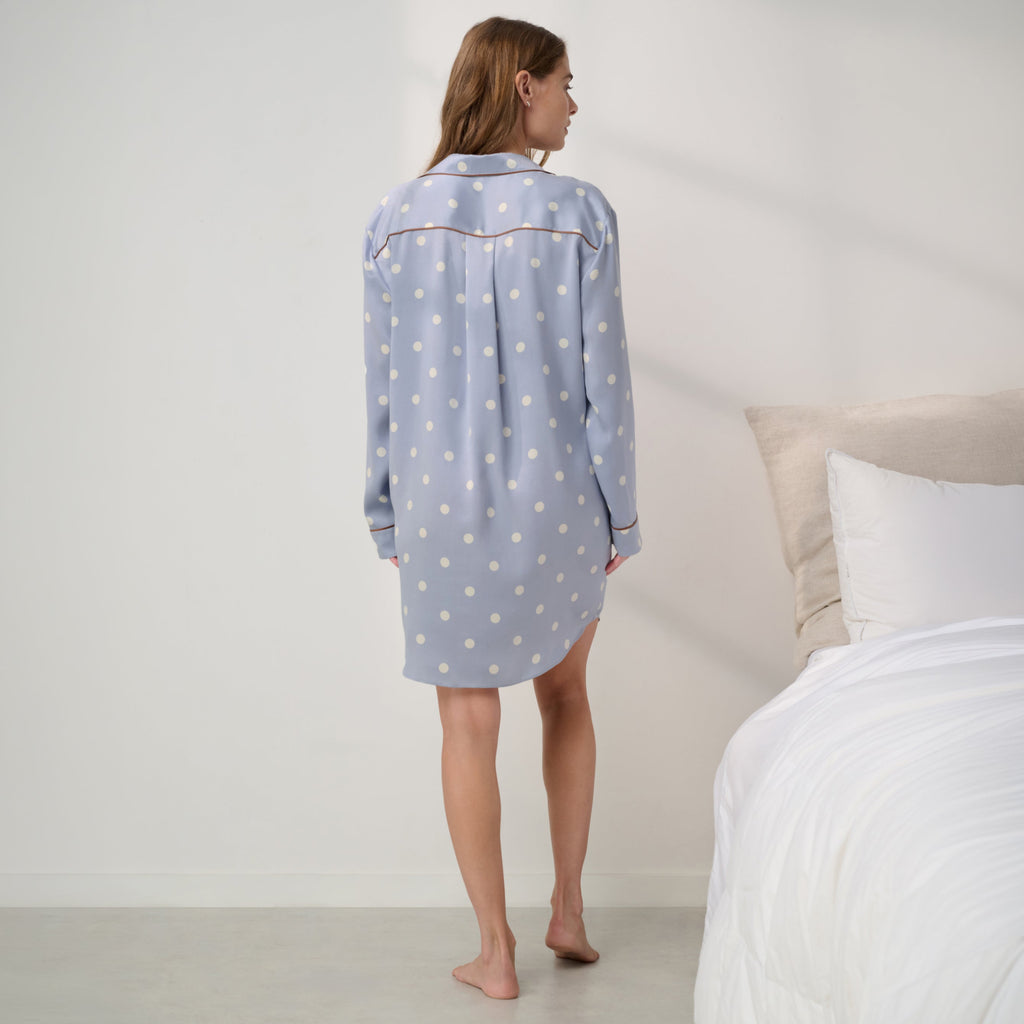 Washable Silk Sleep Shirt Dress