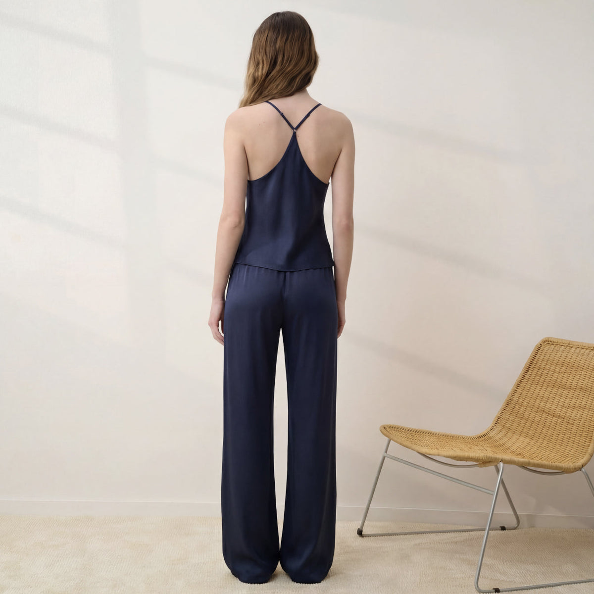 Washable Silk Bias Cami Pant Set