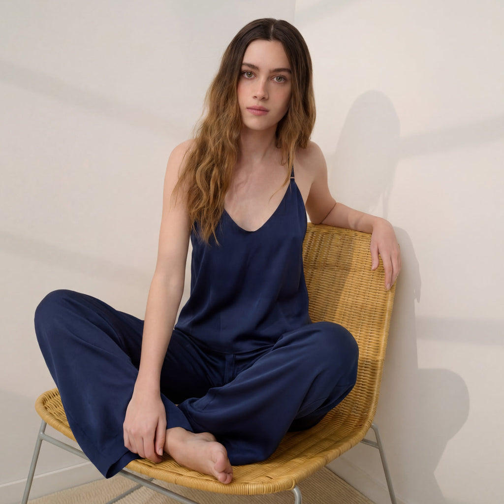 Washable Silk Bias Cami Pant Set