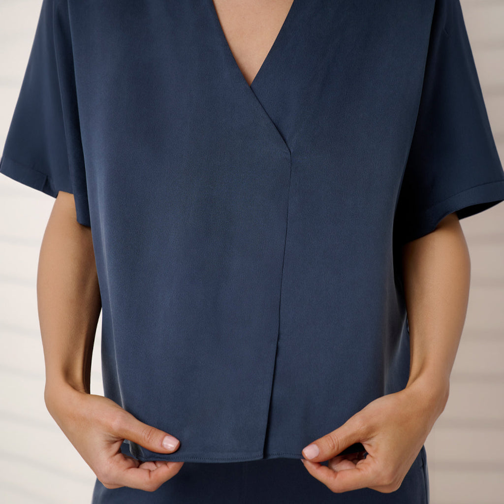 Washable Silk Crossover Pant Set