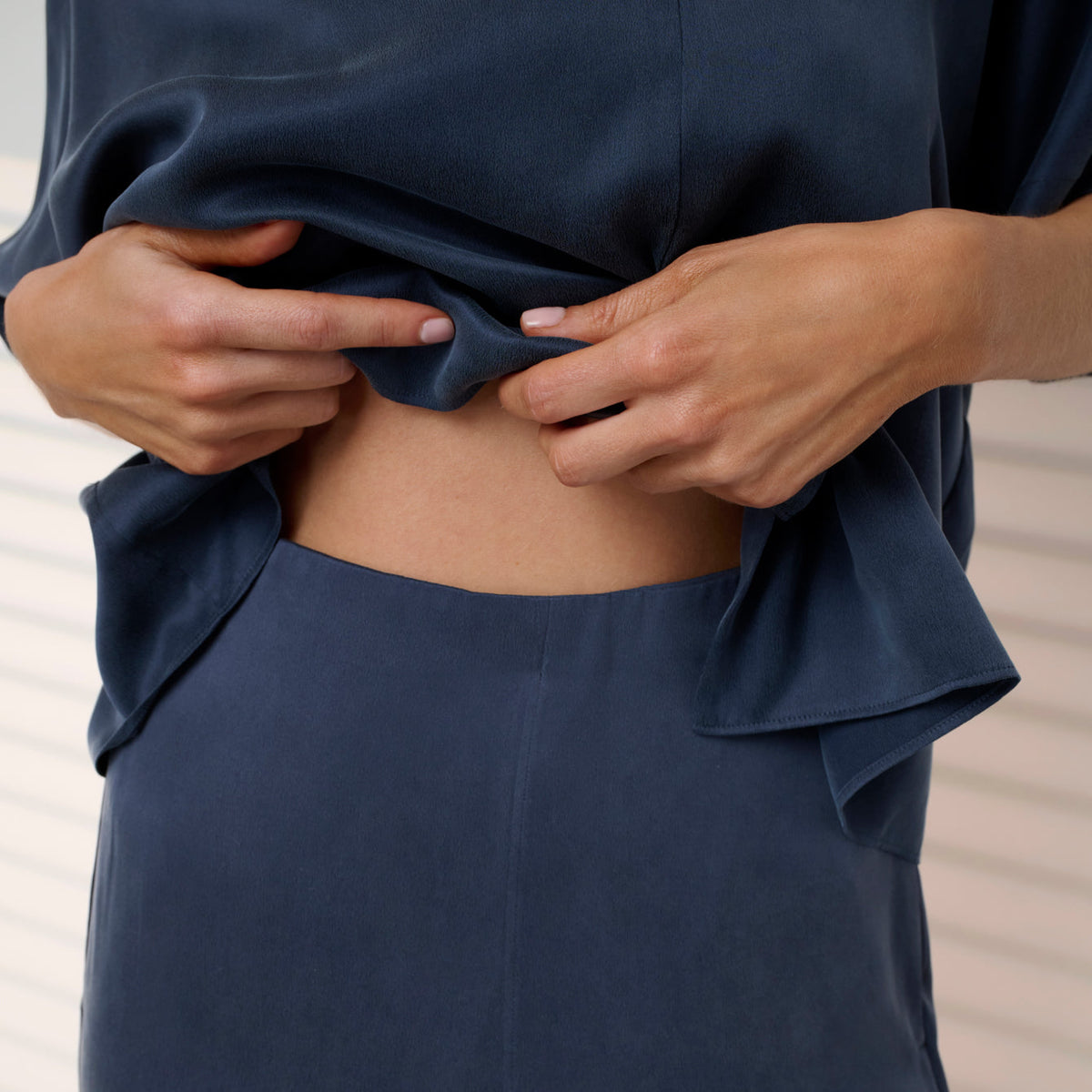 Washable Silk Crossover Pant Set