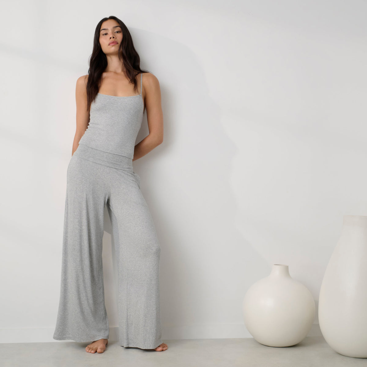 Soft Modal Rib Foldover Pant