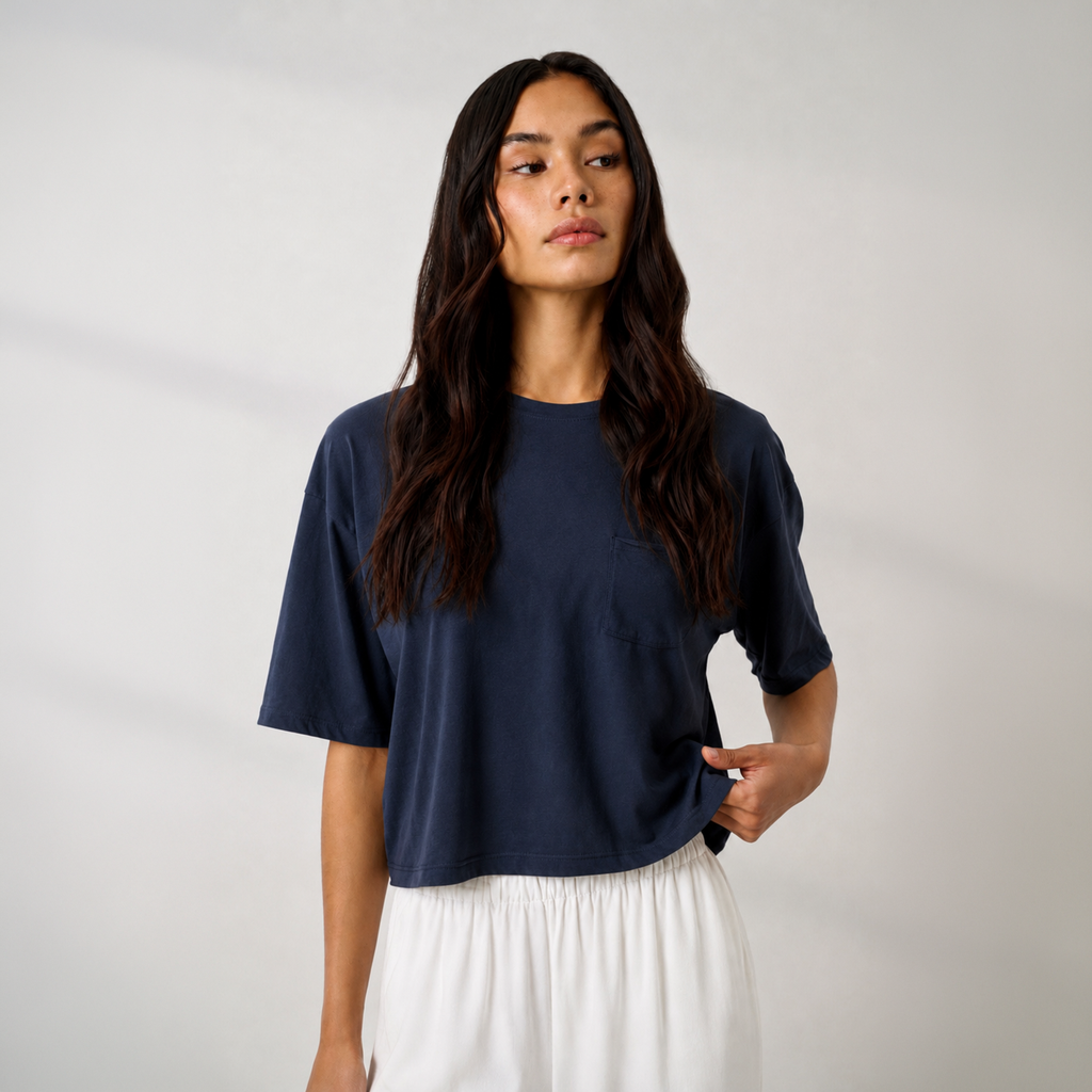 Organic Pima Cropped Easy Tee